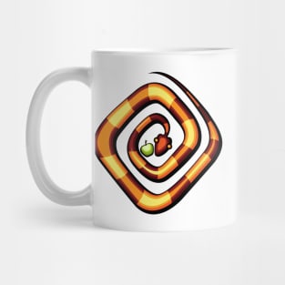 vector illustration of snake and apple laying on a dune Mug